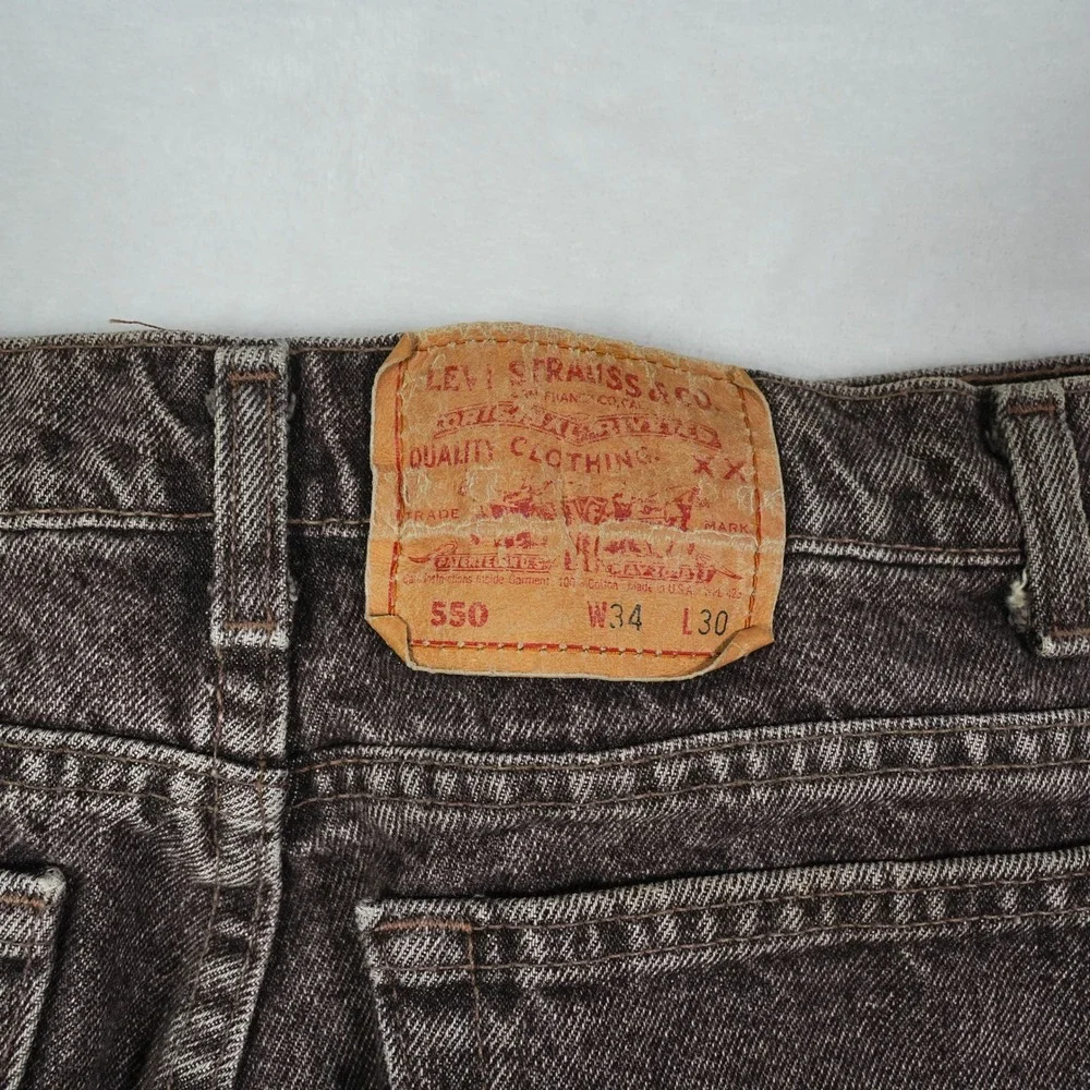 Vintage Levi's 550 Jeans 34x30 Made in USA Faded Purple Stonewash Relaxed Fit 90